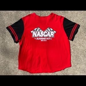 NASCAR RUNNING HOT Women's Button Up Jersey Shirt Size XL